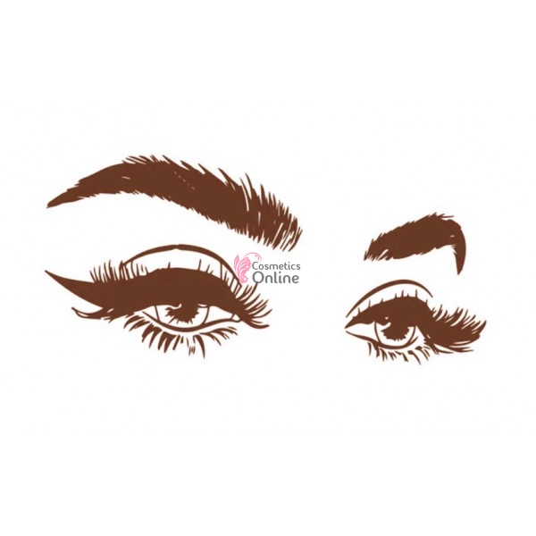Sablon sticker de perete pentru salon de infrumusetare - J090XL - Make-up & Eyelashes Brown